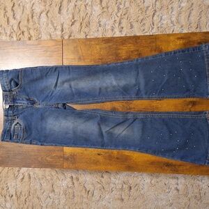 Soho Denim Flare Jeans with Embellishments